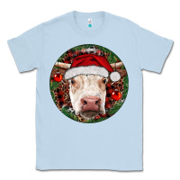 Dusty Blue Hereford Cow Christmas Classic Tee - RanaPortraitStore
