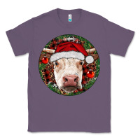 Lavender Hereford Cow Christmas Classic Tee - RanaPortraitStore