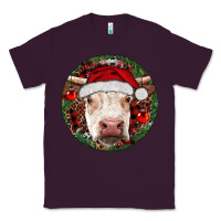 Plum Hereford Cow Christmas Classic Tee - RanaPortraitStore