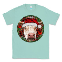 Seafoam Hereford Cow Christmas Classic Tee - RanaPortraitStore