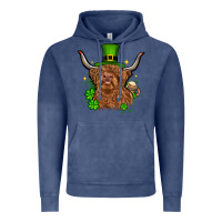 Vintage Denim St. Patrick's Day cow Vintage Hoodie - OliviaCreatesArt