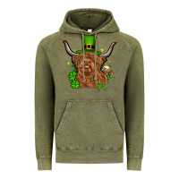 Vintage Olive St. Patrick's Day cow Vintage Hoodie - OliviaCreatesArt