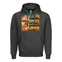 Charcoal Heather whatever spıces your pumpkin Zipper Hoodie - BarkalooDesign