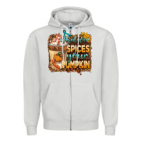 Dove Grey whatever spıces your pumpkin Zipper Hoodie - BarkalooDesign