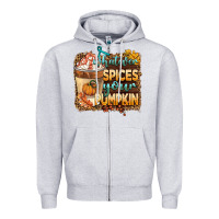 Heather Grey whatever spıces your pumpkin Zipper Hoodie - BarkalooDesign