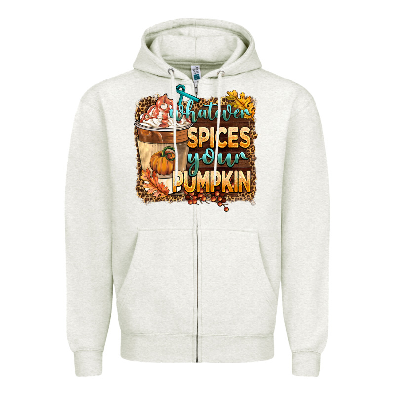 Whatever Spıces Your Pumpkin Zipper Hoodie by BarkalooDesign | Teevron