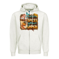 Oatmeal Heather whatever spıces your pumpkin Zipper Hoodie - BarkalooDesign
