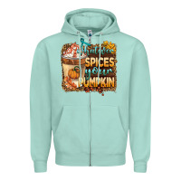 Seafoam whatever spıces your pumpkin Zipper Hoodie - BarkalooDesign