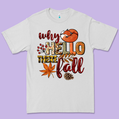 Why Hello There Fall Premium Tee Designed By Nancycooperartshop