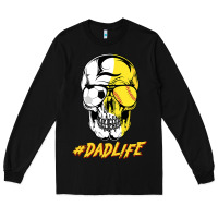 Black Dad life Sugar Skull for Soccer Softball Halloween Costume Long Sleeve Tee - maiPhamDesign