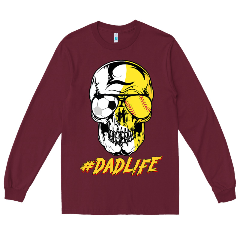 Dad Life Sugar Skull For Soccer Softball Halloween Costume Long Sleeve Tee by maiPhamDesign | Teevron