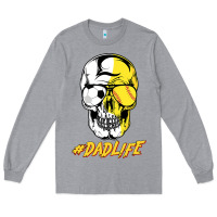 Heather Grey Dad life Sugar Skull for Soccer Softball Halloween Costume Long Sleeve Tee - maiPhamDesign