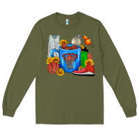 Army Green Basketball Coffee cup Long Sleeve Tee - FaDigitalArtStudio