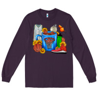 Plum Basketball Coffee cup Long Sleeve Tee - FaDigitalArtStudio