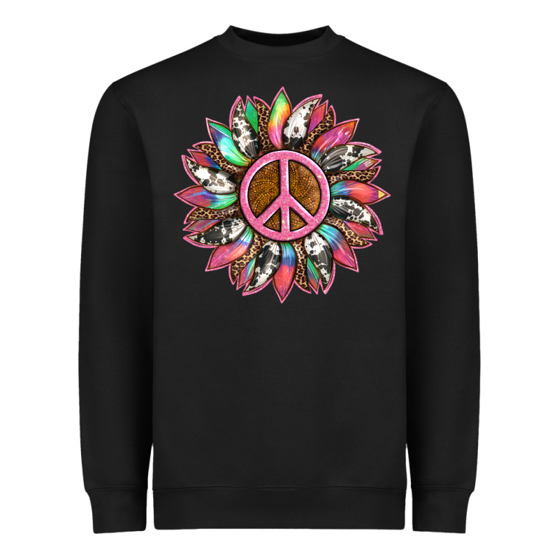 Sunflower And Tie Dye With Peace Sign Heavyweight Sweatshirt by Artiststas | Teevron