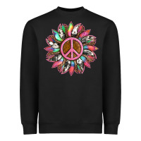 Black sunflower and tie dye with peace sign Heavyweight Sweatshirt - Artiststas