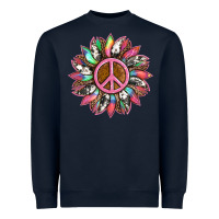 Navy sunflower and tie dye with peace sign Heavyweight Sweatshirt - Artiststas