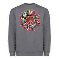 Storm sunflower and tie dye with peace sign Heavyweight Sweatshirt - Artiststas