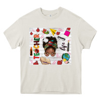Cream afro teacher life Heavy Core Tee - NancyCooperArtShop
