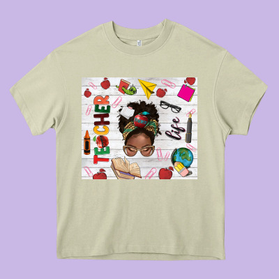 Afro Teacher Life Heavy Core Tee Designed By Nancycooperartshop