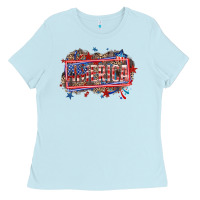 Baby Blue America Ladies Tee - HowdyJamesFarm