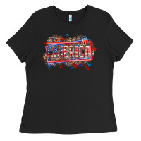 Black America Ladies Tee - HowdyJamesFarm