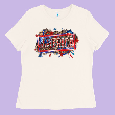 America Ladies Tee Designed By Howdyjamesfarm