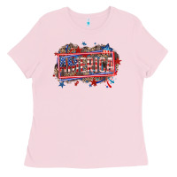 Bubblegum Pink America Ladies Tee - HowdyJamesFarm
