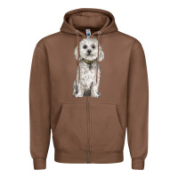 Chestnut bichon frise dog Zipper Hoodie - BarkalooDesign