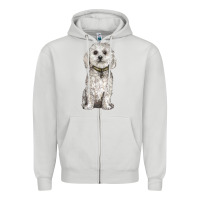 Dove Grey bichon frise dog Zipper Hoodie - BarkalooDesign
