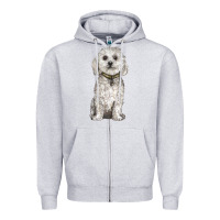 Heather Grey bichon frise dog Zipper Hoodie - BarkalooDesign