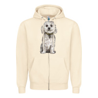 Sandshell bichon frise dog Zipper Hoodie - BarkalooDesign