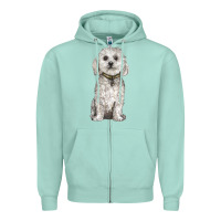Seafoam bichon frise dog Zipper Hoodie - BarkalooDesign