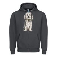 Smoke bichon frise dog Zipper Hoodie - BarkalooDesign
