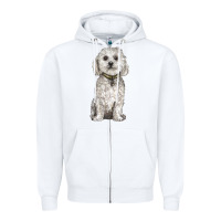 White bichon frise dog Zipper Hoodie - BarkalooDesign