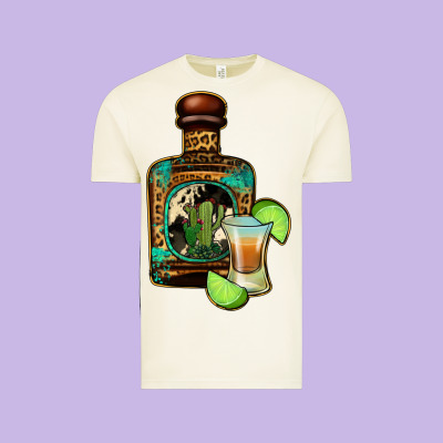 Tequila Bottle Vintage Tee Designed By Jasminsmagicworld