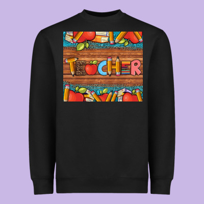 Teacher And Pens Apples Books Leopard And Tooled Leather Tumbler Heavyweight Sweatshirt Designed By Artiststas