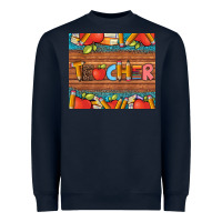 Navy teacher and pens apples books leopard and tooled leather tumbler Heavyweight Sweatshirt - Artiststas