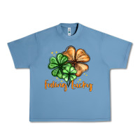 Pebble Blue Feeling lucky with clover Urban Heavy Tee - HowdyJamesFarm