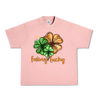 Salmon Feeling lucky with clover Urban Heavy Tee - HowdyJamesFarm
