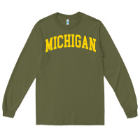 Army Green Michigan - Throwback Design - Classic , best gift, costume, halloween, Long Sleeve Tee - maiPhamDesign