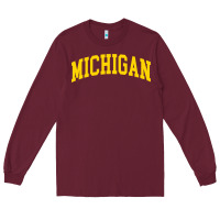 Burgundy Michigan - Throwback Design - Classic , best gift, costume, halloween, Long Sleeve Tee - maiPhamDesign