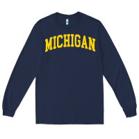Navy Michigan - Throwback Design - Classic , best gift, costume, halloween, Long Sleeve Tee - maiPhamDesign