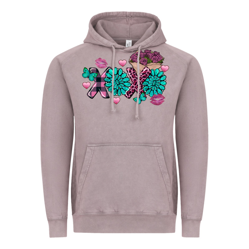 Xoxo Valentine's Day Turquoise Gemstone Vintage Hoodie by FaDigitalArtStudio | Teevron