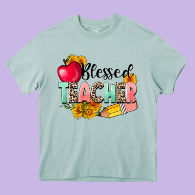 Blessed Teacher Heavy Core Tee Designed By Nancycooperartshop