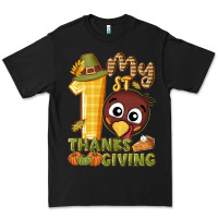 Black My 1st Thanksgiving with turkey Premium Tee - NancyCooperArtShop