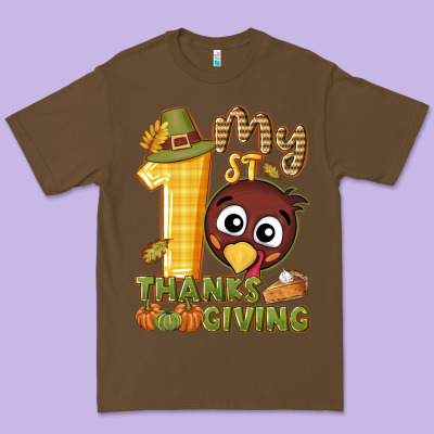 My 1st Thanksgiving With Turkey Premium Tee Designed By Nancycooperartshop