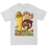 Dove Grey My 1st Thanksgiving with turkey Premium Tee - NancyCooperArtShop