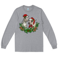 Heather Grey christmas baby goats Long Sleeve Tee - RanaPortraitStore