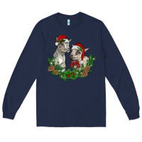 Navy christmas baby goats Long Sleeve Tee - RanaPortraitStore
